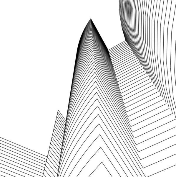 Garis Gambar Abstrak Dalam Konsep Seni Arsitektur Bentuk Geometris Minimal - Stok Vektor