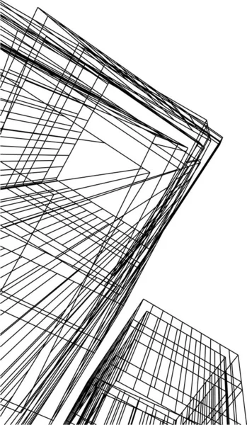 Mimari Sanat Konseptinde Soyut Çizgiler Minimum Geometrik Şekiller — Stok Vektör