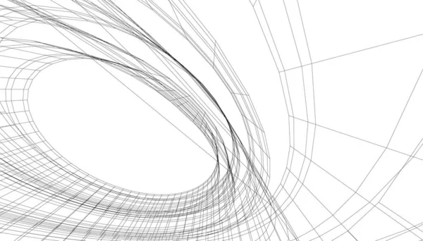 Abstrakte Zeichnungslinien Architektonischen Kunstkonzept Minimale Geometrische Formen — Stockvektor