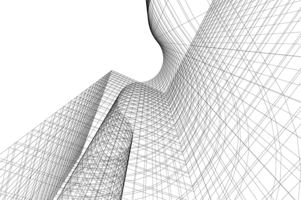 Linhas Abstratas Desenho Conceito Arte Arquitetônica Formas Geométricas Mínimas —  Vetores de Stock