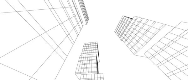 Linhas Abstratas Desenho Conceito Arte Arquitetônica Formas Geométricas Mínimas — Vetor de Stock