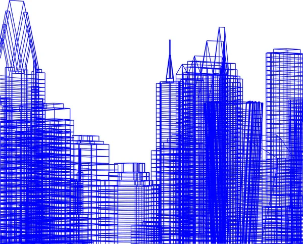 Líneas Abstractas Dibujo Concepto Arte Arquitectónico Formas Geométricas Mínimas — Vector de stock