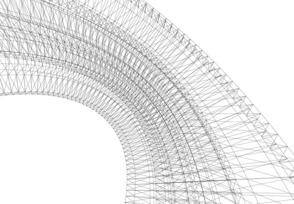 Linhas Abstratas Desenho Conceito Arte Arquitetônica Formas Geométricas Mínimas — Vetor de Stock