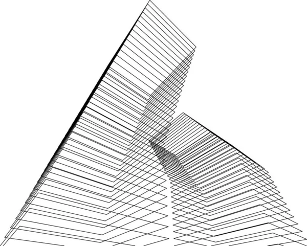 Formes Géométriques Minimales Lignes Architecturales — Image vectorielle