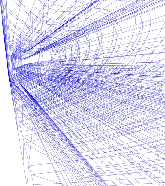 Abstracte Tekenlijnen Architectonisch Kunstconcept Minimale Geometrische Vormen — Stockvector