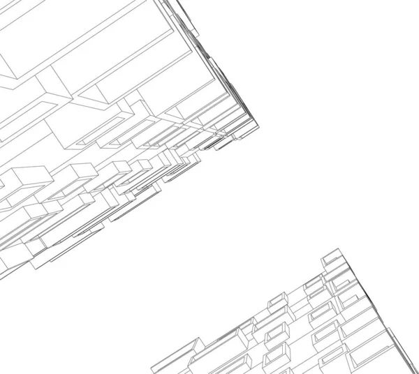 Abstrakcyjne Linie Rysunku Koncepcji Sztuki Architektonicznej Minimalne Kształty Geometryczne — Wektor stockowy