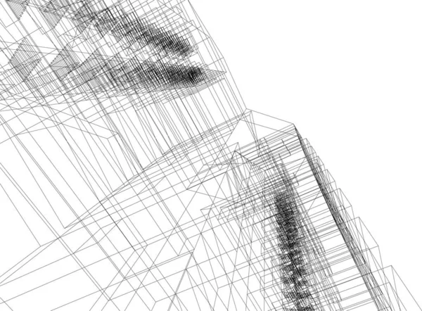 Abstrakte Zeichnungslinien Architektonischen Kunstkonzept Minimale Geometrische Formen — Stockvektor