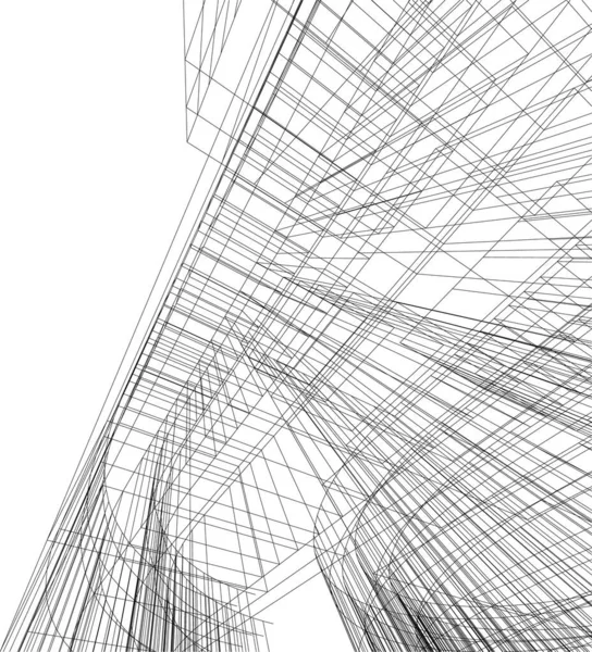 Lignes Dessin Abstraites Dans Concept Art Architectural Formes Géométriques Minimales — Image vectorielle