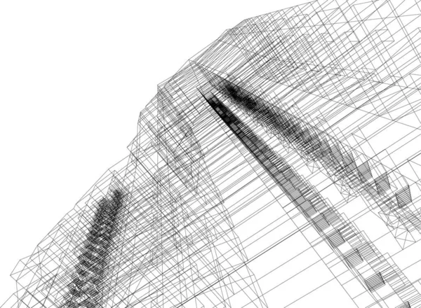 Linhas Abstratas Desenho Conceito Arte Arquitetônica Formas Geométricas Mínimas —  Vetores de Stock