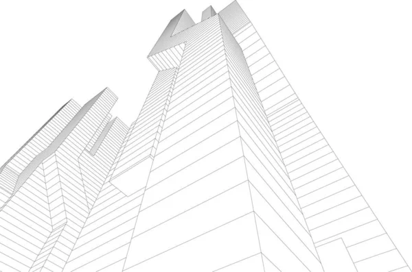 建築芸術の概念における抽象的な線や最小限の幾何学的形状 — ストックベクタ