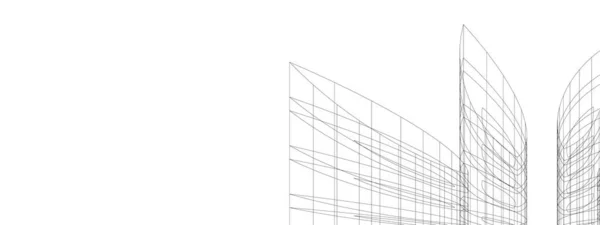 Lignes Dessin Abstraites Dans Concept Art Architectural Formes Géométriques Minimales — Image vectorielle