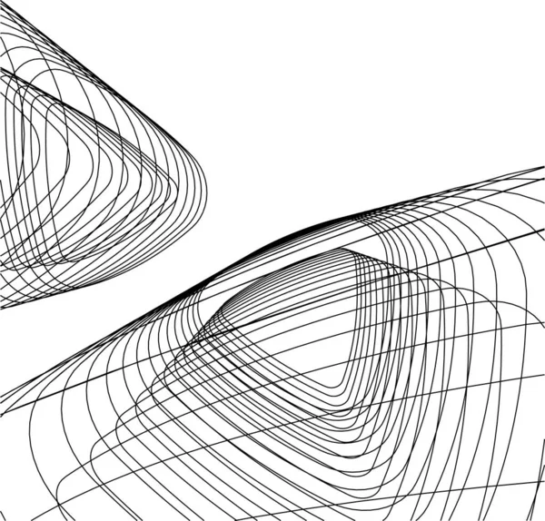 Líneas Abstractas Dibujo Concepto Arte Arquitectónico Formas Geométricas Mínimas — Vector de stock