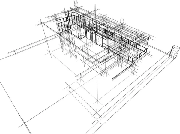 Arkitektur Byggnad Illustration Bakgrund — Stock vektor