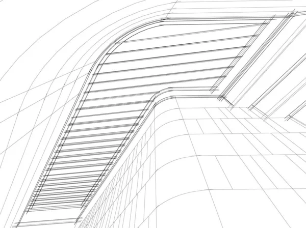 Abstrakte Zeichnungslinien Architektonischen Kunstkonzept Minimale Geometrische Formen — Stockvektor