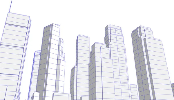 Abstrakte Zeichnungslinien Architektonischen Kunstkonzept Minimale Geometrische Formen — Stockvektor