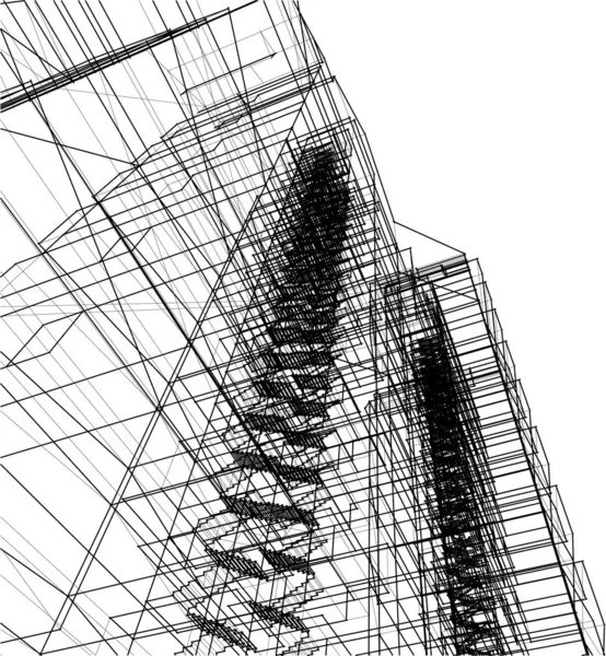 Formas Geométricas Mínimas Linhas Arquitetônicas —  Vetores de Stock