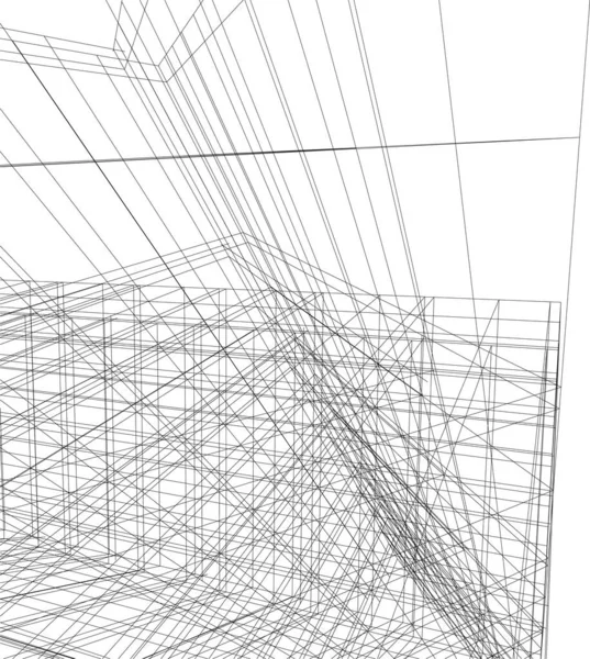 Mimari Sanat Konseptinde Soyut Çizgiler Minimum Geometrik Şekiller — Stok Vektör