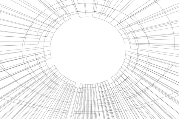 Абстрактные Чертежи Архитектурном Искусстве Минимальные Геометрические Формы — стоковый вектор