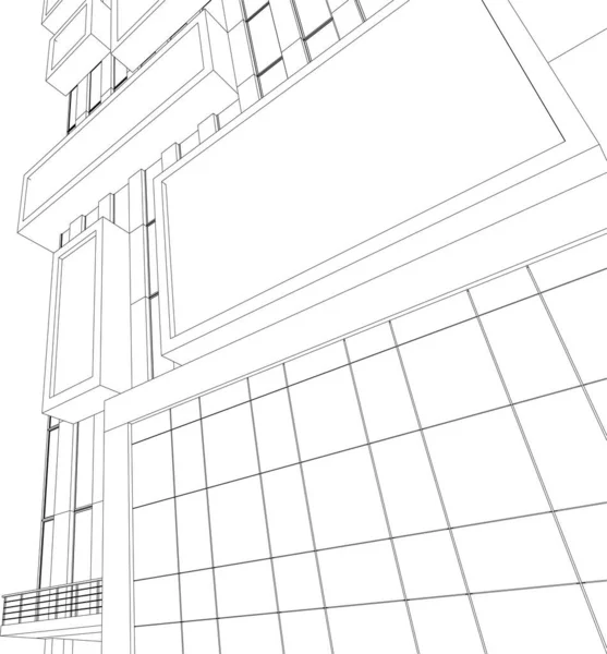 Líneas Abstractas Dibujo Concepto Arte Arquitectónico Formas Geométricas Mínimas — Vector de stock