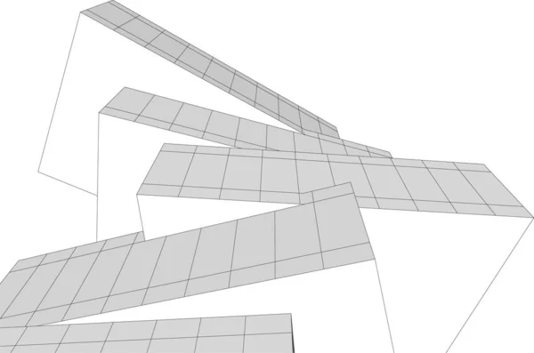 Minimala Geometriska Former Arkitektoniska Linjer — Stock vektor