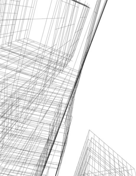 Abstrakte Zeichnungslinien Architektonischen Kunstkonzept Minimale Geometrische Formen — Stockvektor