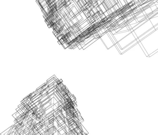 Lignes Dessin Abstraites Dans Concept Art Architectural Formes Géométriques Minimales — Image vectorielle