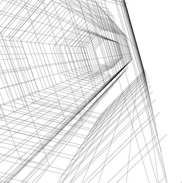 Líneas Abstractas Dibujo Concepto Arte Arquitectónico Formas Geométricas Mínimas — Archivo Imágenes Vectoriales