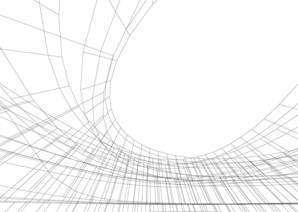 Абстрактные Чертежи Архитектурном Искусстве Минимальные Геометрические Формы — стоковый вектор