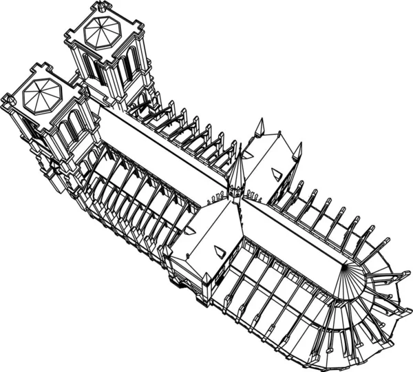 Lignes Dessin Abstraites Dans Concept Art Architectural Formes Géométriques Minimales — Image vectorielle