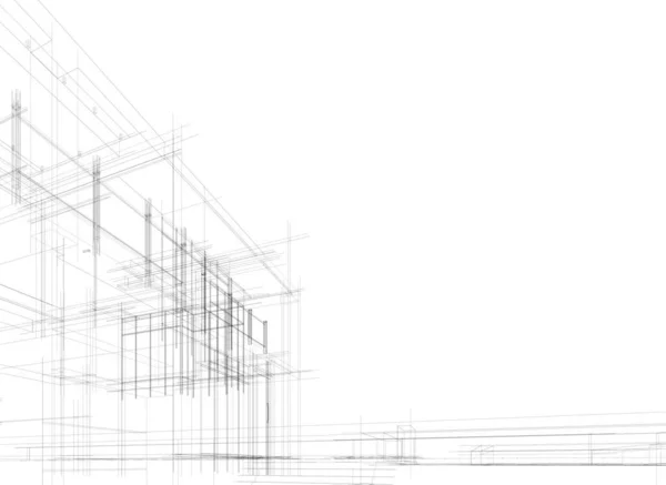 Abstracte Tekenlijnen Architectonisch Kunstconcept Minimale Geometrische Vormen — Stockvector