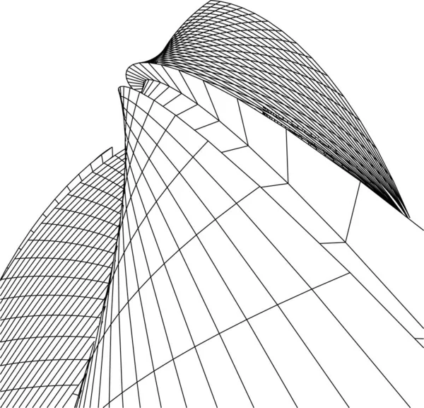 Abstraktní Kreslicí Čáry Architektonickém Pojetí Minimální Geometrické Tvary — Stockový vektor