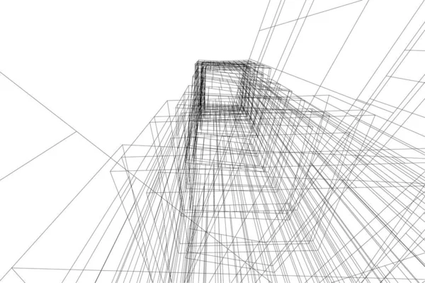 Lignes Dessin Abstraites Dans Concept Art Architectural Formes Géométriques Minimales — Image vectorielle