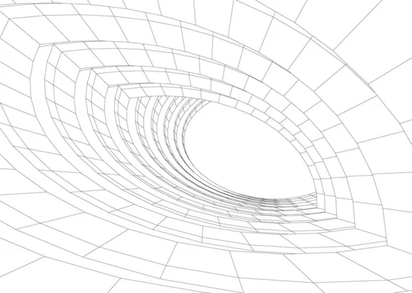 Linhas Abstratas Desenho Conceito Arte Arquitetônica Formas Geométricas Mínimas — Vetor de Stock