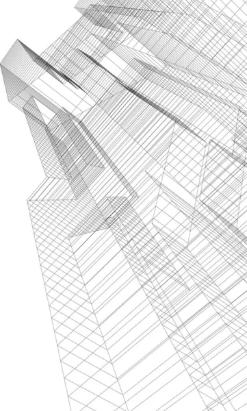 Abstrakta Teckningslinjer Arkitektonisk Konst Koncept Minimala Geometriska Former — Stock vektor