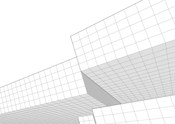 Abstrakte Zeichnungslinien Architektonischen Kunstkonzept Minimale Geometrische Formen — Stockvektor