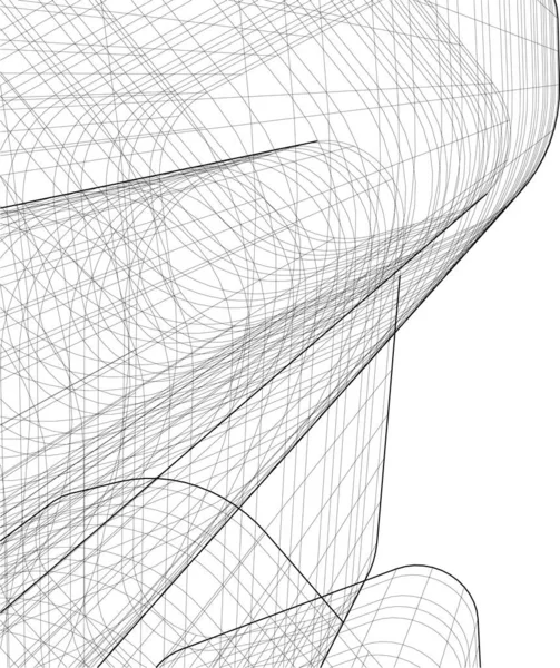 Abstrakte Zeichnungslinien Architektonischen Kunstkonzept Minimale Geometrische Formen — Stockvektor