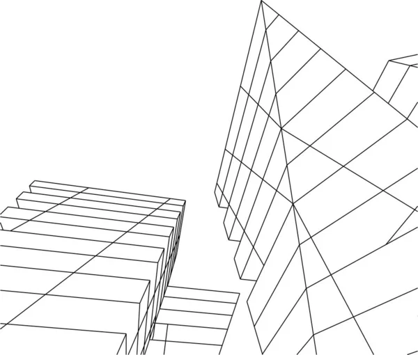 Formas Geométricas Mínimas Líneas Arquitectónicas — Vector de stock