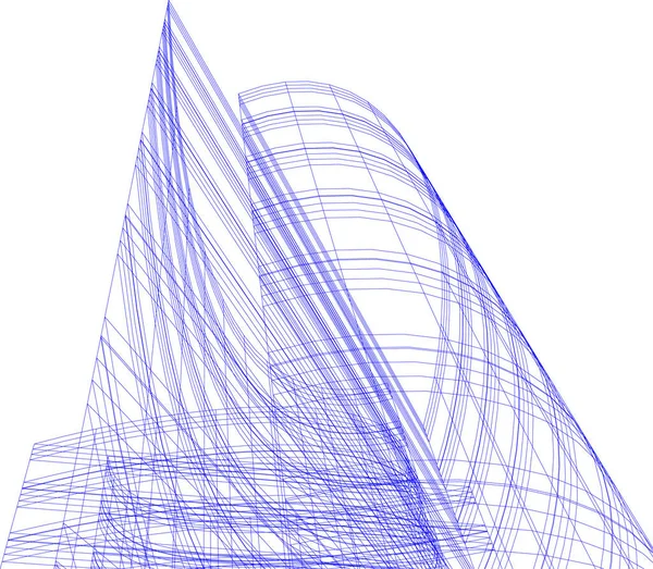 建築芸術の概念における抽象的な線や最小限の幾何学的形状 — ストックベクタ