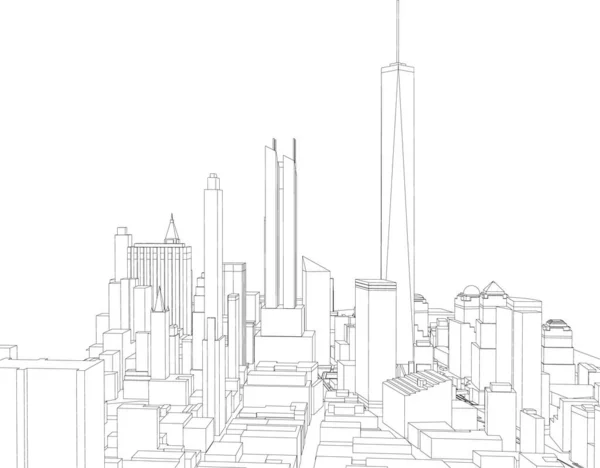 Líneas Abstractas Dibujo Concepto Arte Arquitectónico Formas Geométricas Mínimas — Archivo Imágenes Vectoriales