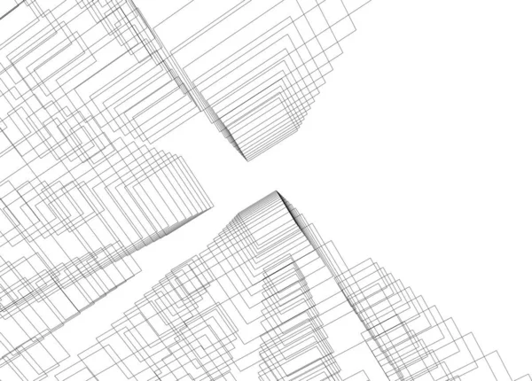 Abstracte Tekenlijnen Architectonisch Kunstconcept Minimale Geometrische Vormen — Stockvector