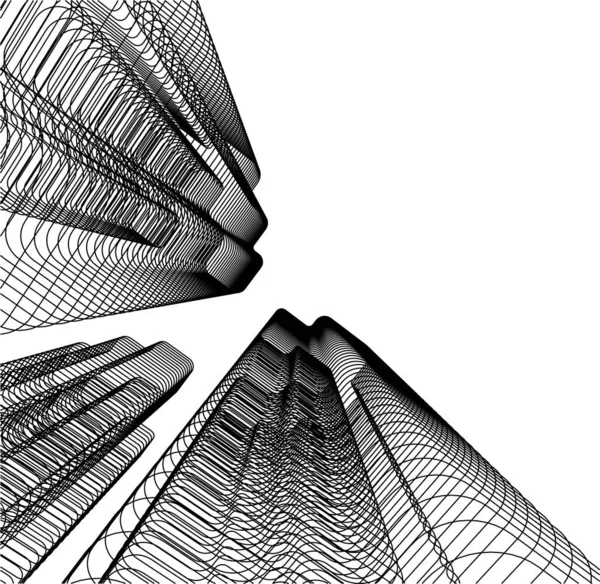 Linhas Abstratas Desenho Conceito Arte Arquitetônica Formas Geométricas Mínimas —  Vetores de Stock