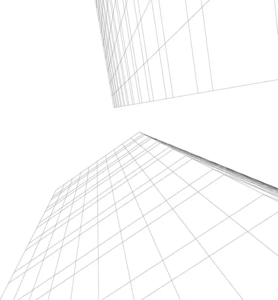 建築芸術の概念における抽象的な線や最小限の幾何学的形状 — ストックベクタ