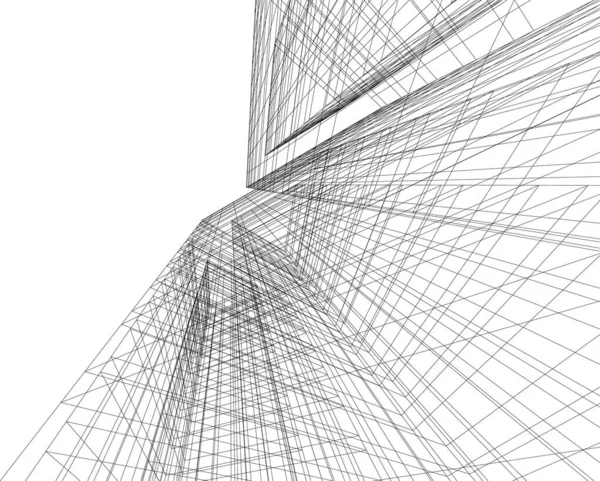 Linhas Abstratas Desenho Conceito Arte Arquitetônica Formas Geométricas Mínimas — Vetor de Stock