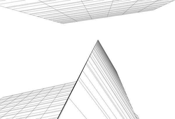 Abstract drawing lines in architectural art concept, minimal geometrical shapes. 