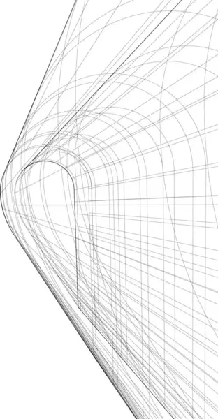 建築芸術の概念における抽象的な線や最小限の幾何学的形状 — ストックベクタ