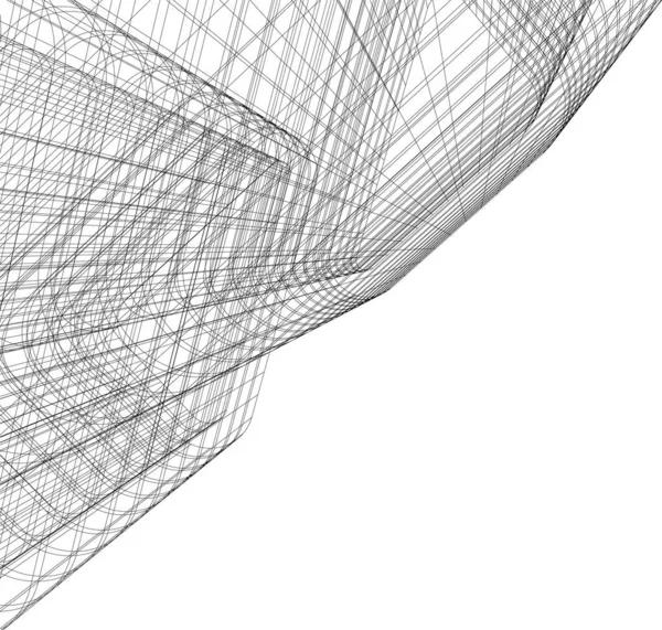 Elvont Rajzvonalak Építészeti Képzőművészetben Minimális Geometriai Formák — Stock Vector