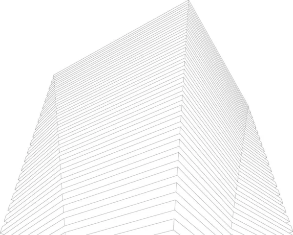 Lignes Dessin Abstraites Dans Concept Art Architectural Formes Géométriques Minimales — Image vectorielle