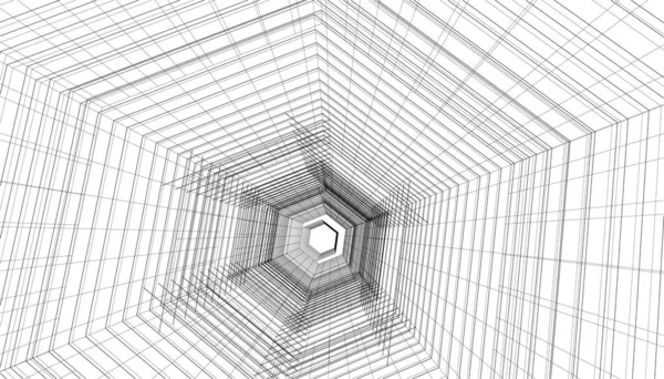 Líneas Abstractas Dibujo Concepto Arte Arquitectónico Formas Geométricas Mínimas — Archivo Imágenes Vectoriales