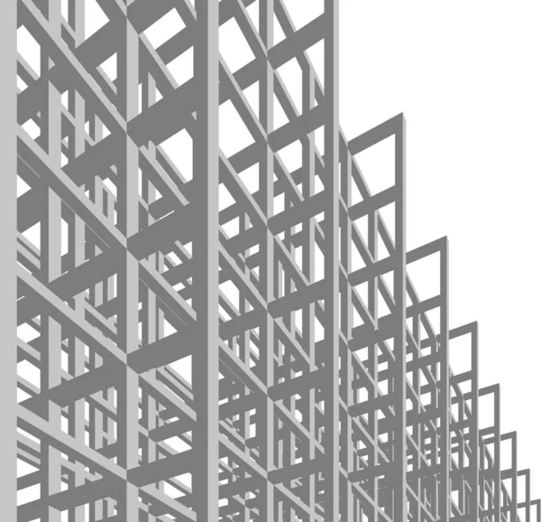 Abstracte Tekenlijnen Architectonisch Kunstconcept Minimale Geometrische Vormen — Stockvector