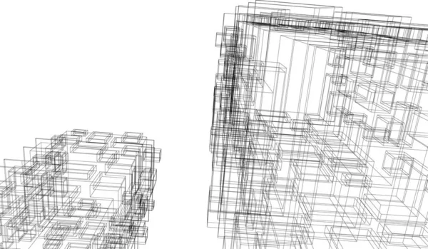 Linhas Abstratas Desenho Conceito Arte Arquitetônica Formas Geométricas Mínimas —  Vetores de Stock